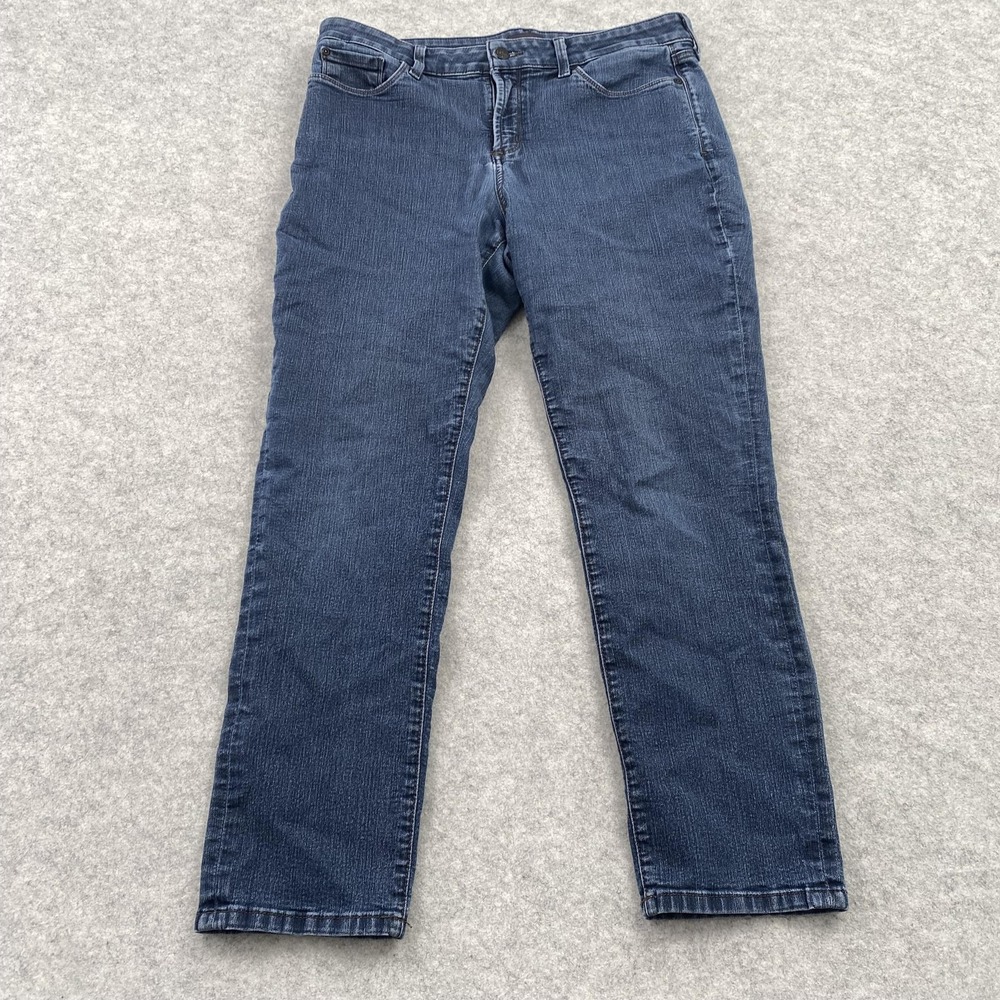 NYDJ Alina Convertible Ankle Jeans Womens 14 (34x26) Blue High Rise Stretch